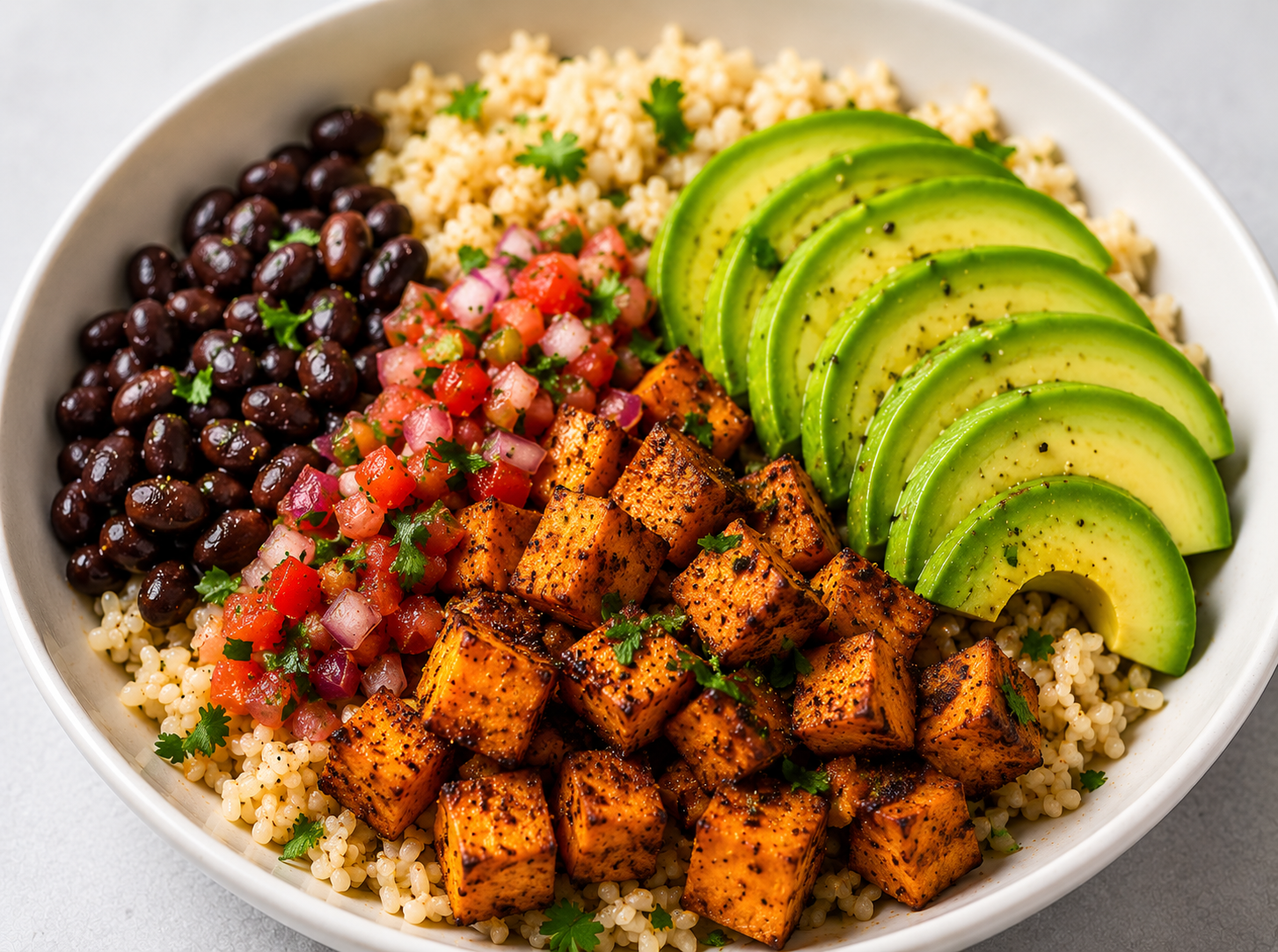 Recipe Name: Roasted Sweet Potato Burrito Bowl