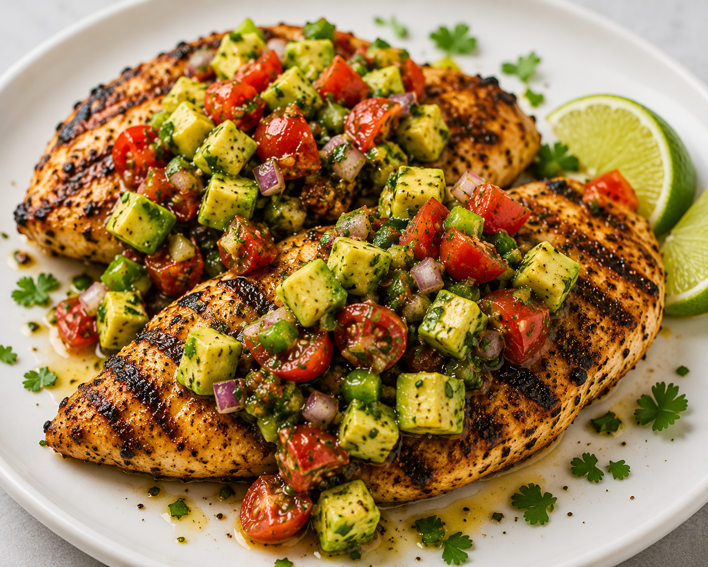 Recipe Name: Grilled Chicken with Avocado Salsa