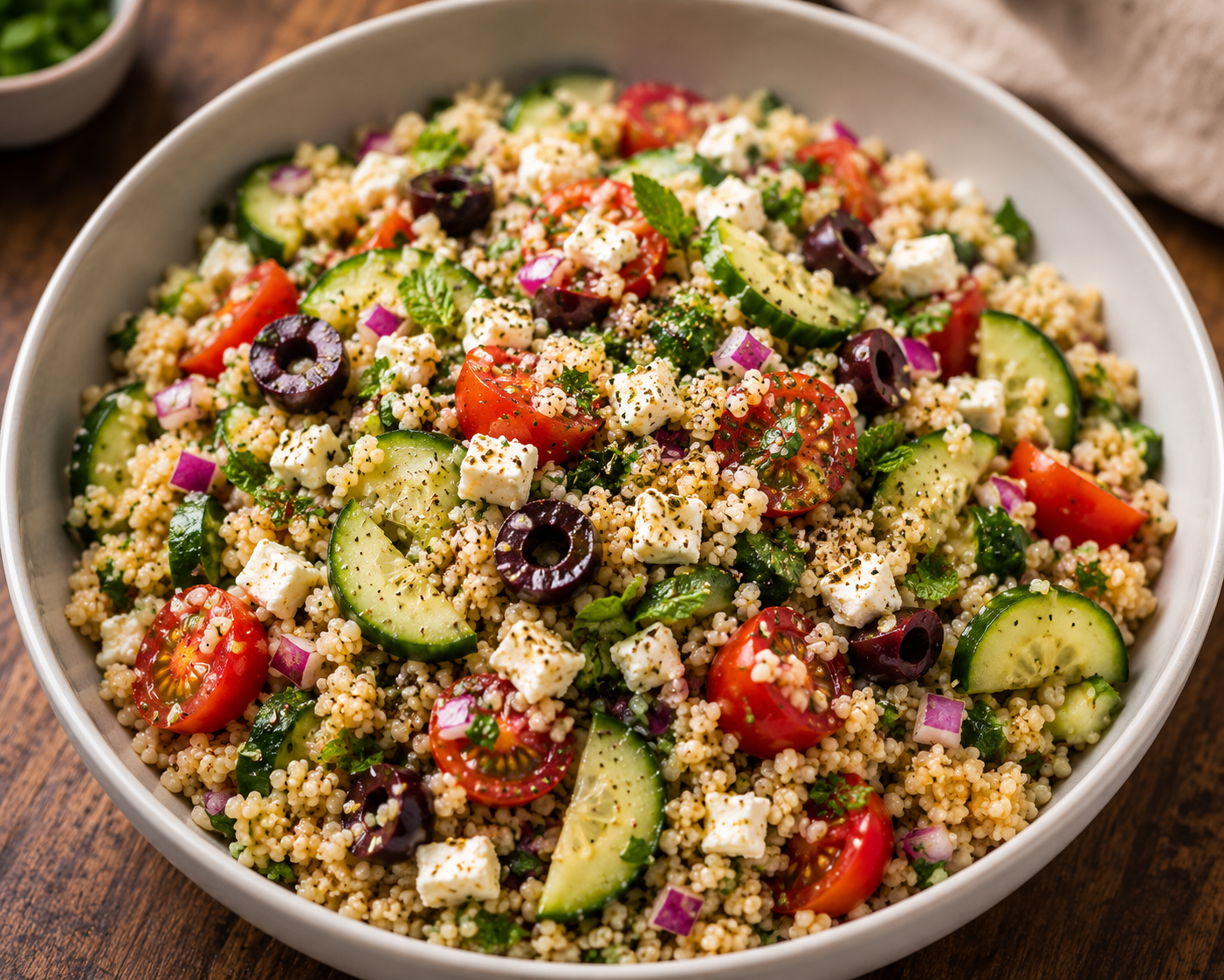 Recipe Name: Mediterranean Couscous Veggie Bowl