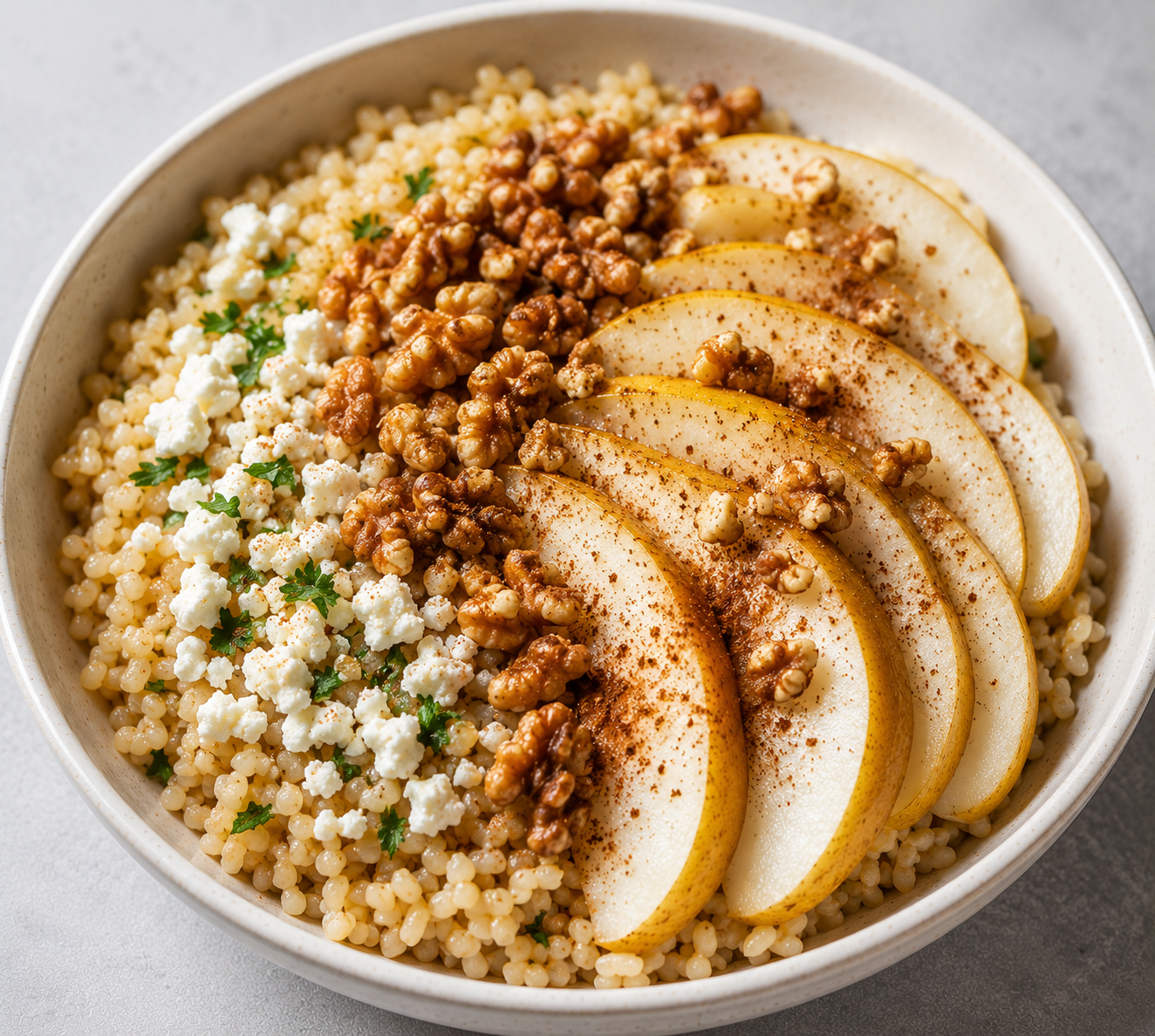 Recipe Name: Cinnamon Pear Quinoa Breakfast Bowl