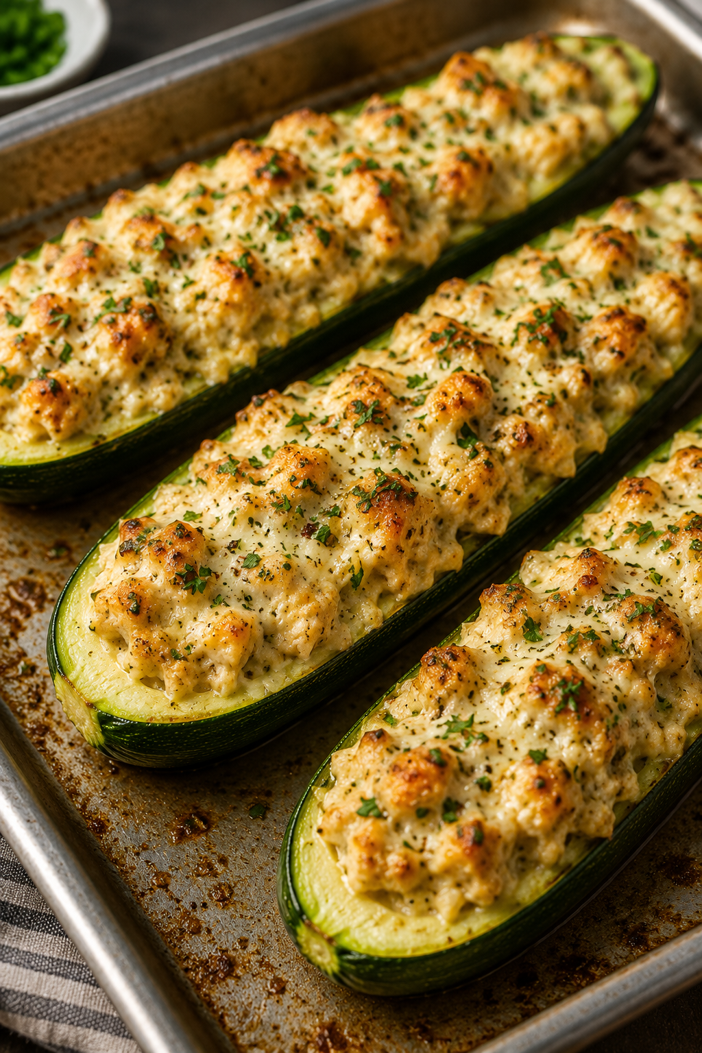 Recipe Name: Chicken Stuffed Zucchini Boats