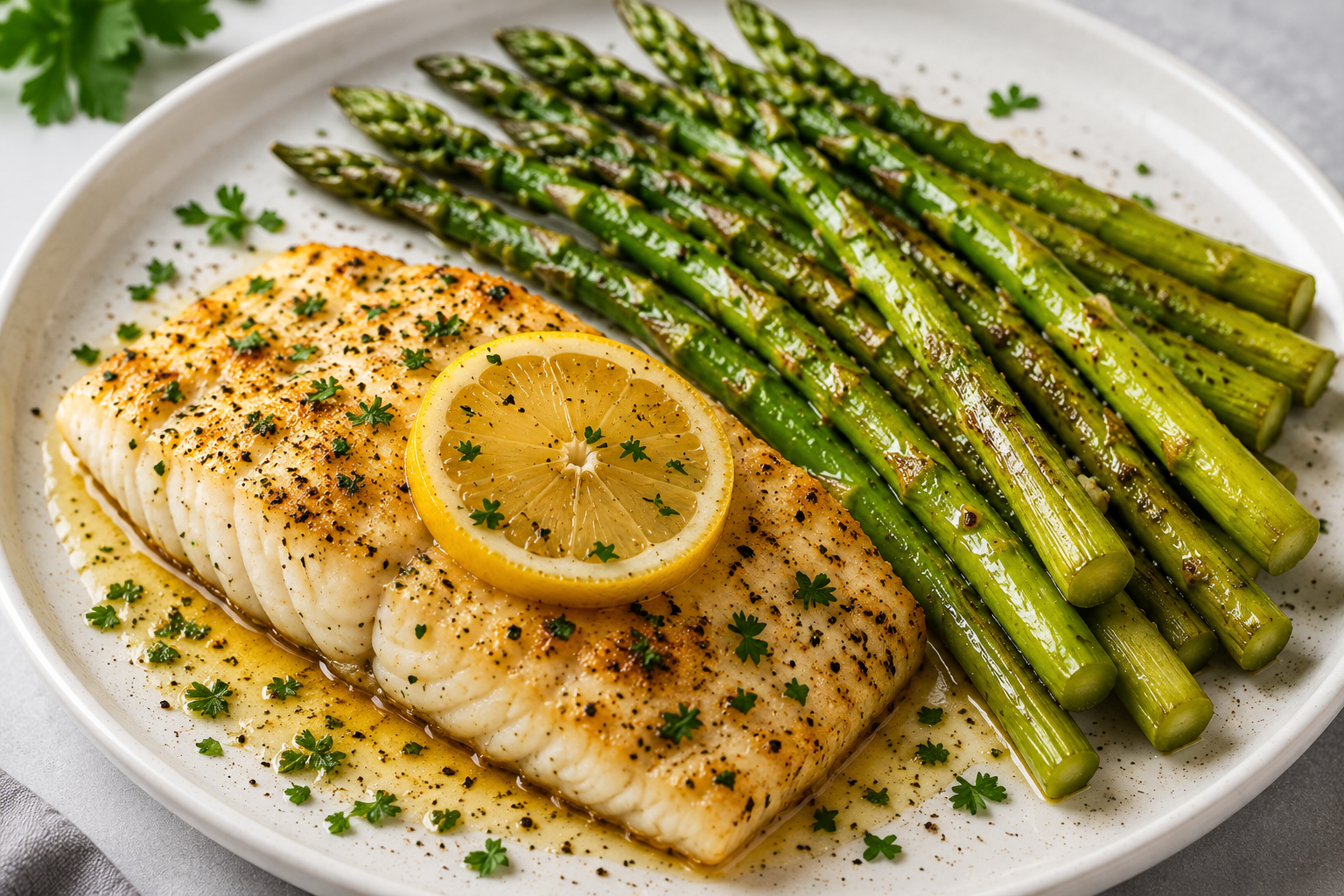 Recipe Name: Lemon Garlic Baked Cod with Asparagus