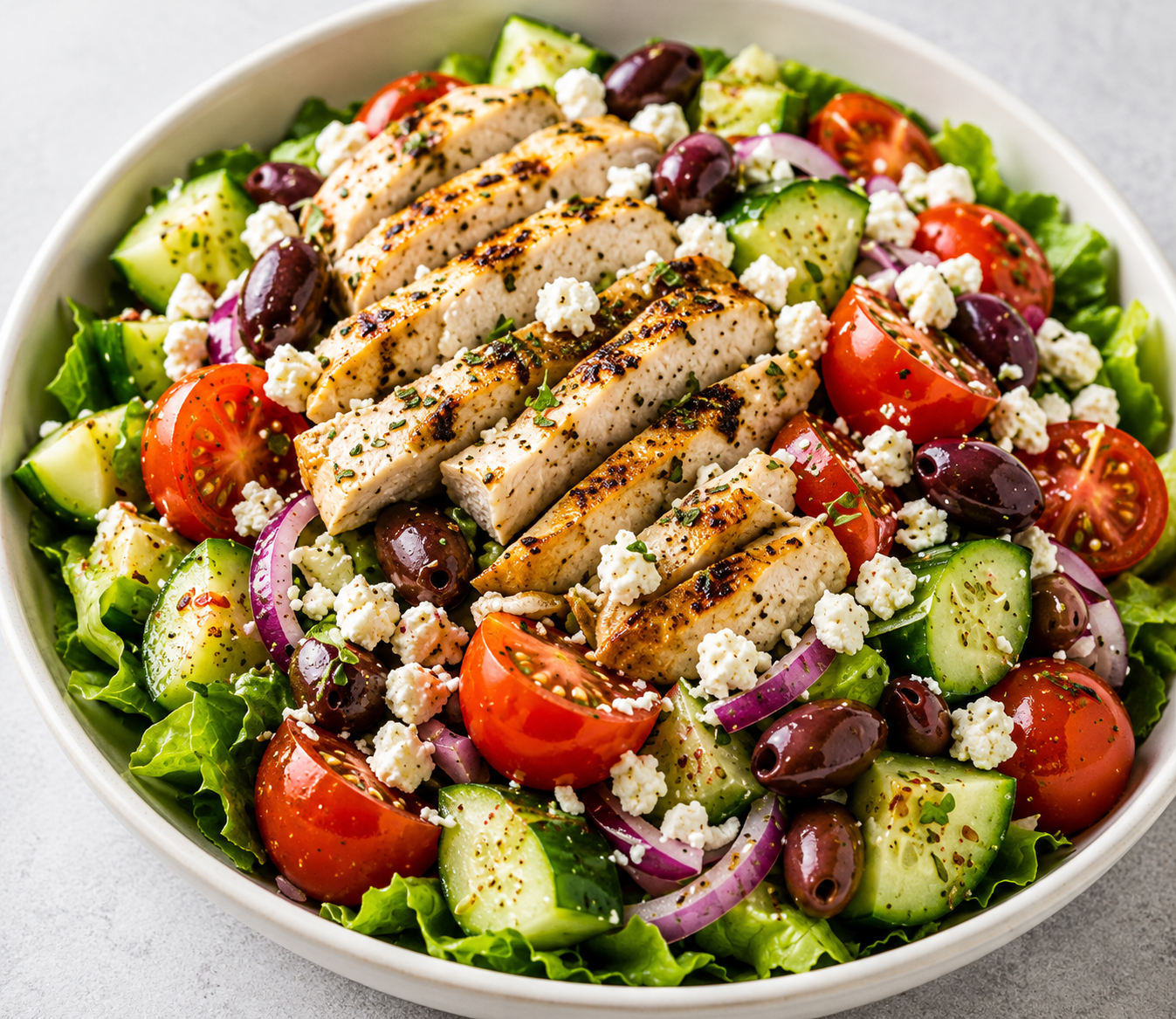 Recipe Name: Greek Chicken Feta Salad