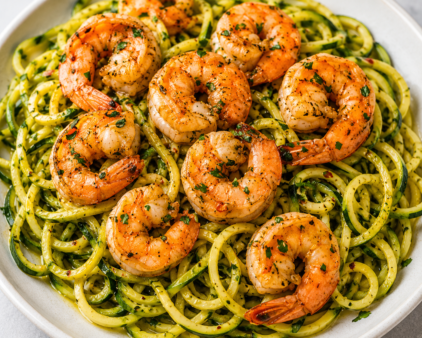 Recipe Name: Garlic Butter Shrimp Zoodles