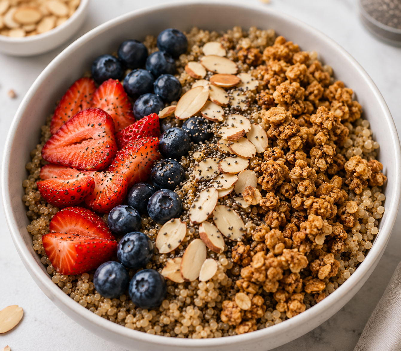 Recipe Name: Berry Almond Breakfast Quinoa Bowl