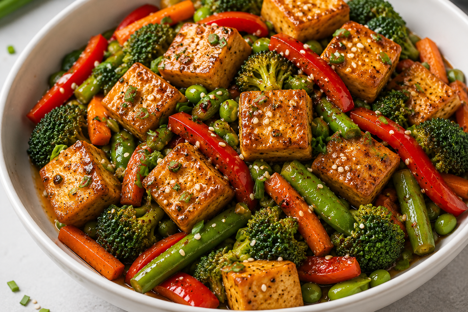 Recipe Name: Sesame Tofu Vegetable Stir-Fry