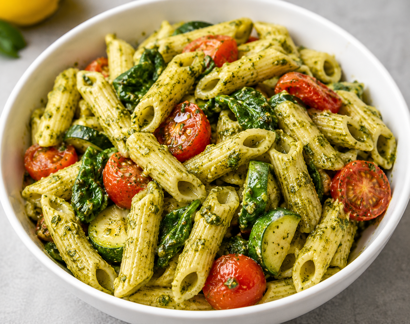 Recipe Name: Avocado Pesto Chicken Pasta
