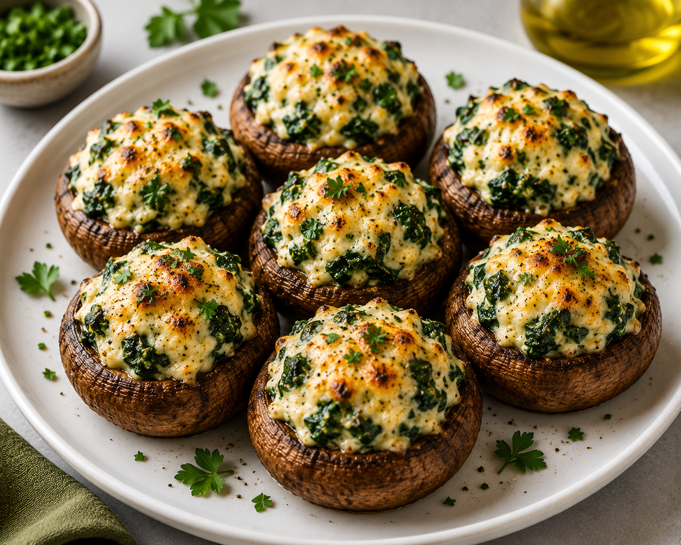 Recipe Name: Spinach Ricotta Stuffed Mushrooms