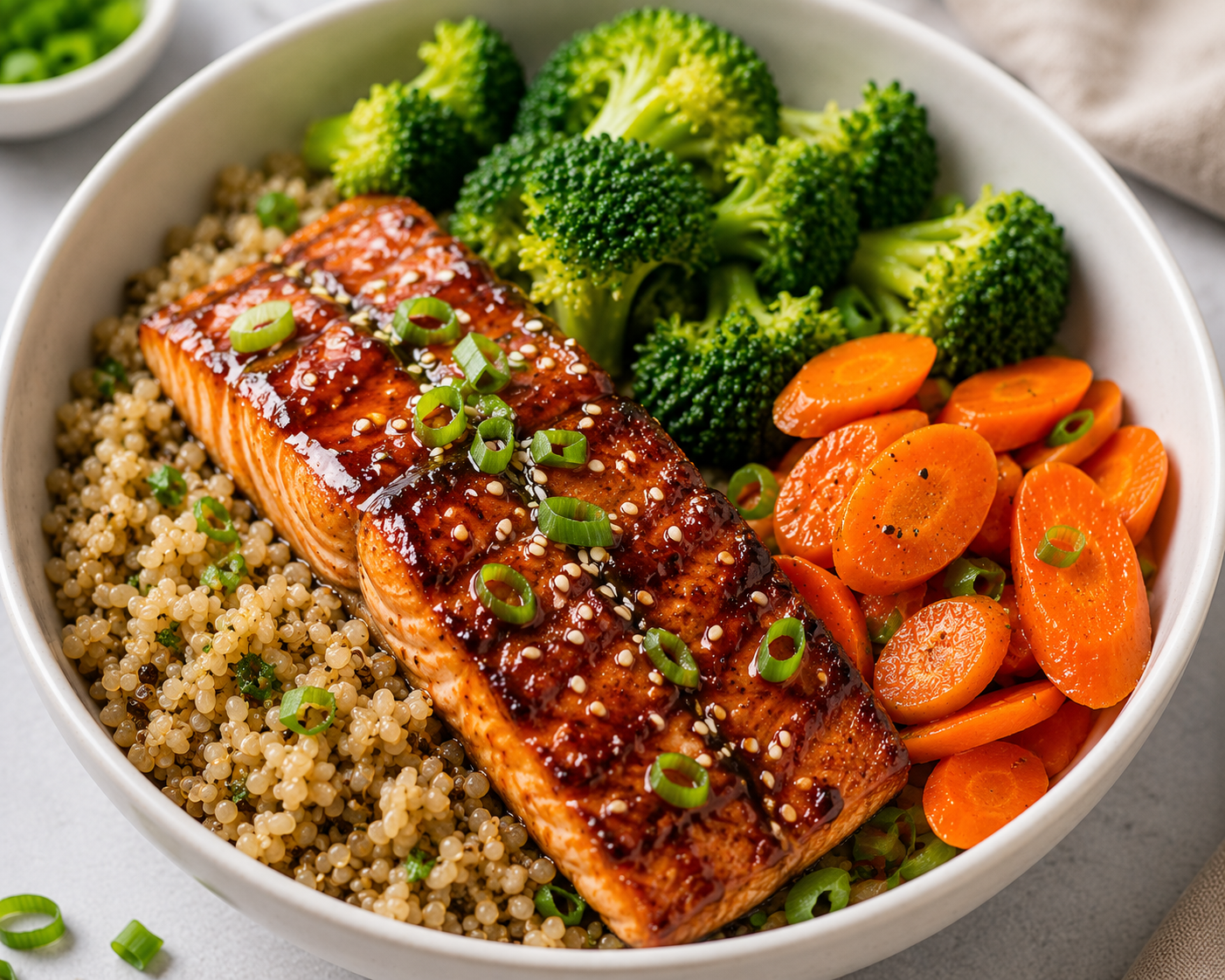 Recipe Name: Salmon Teriyaki Brown Rice Bowl