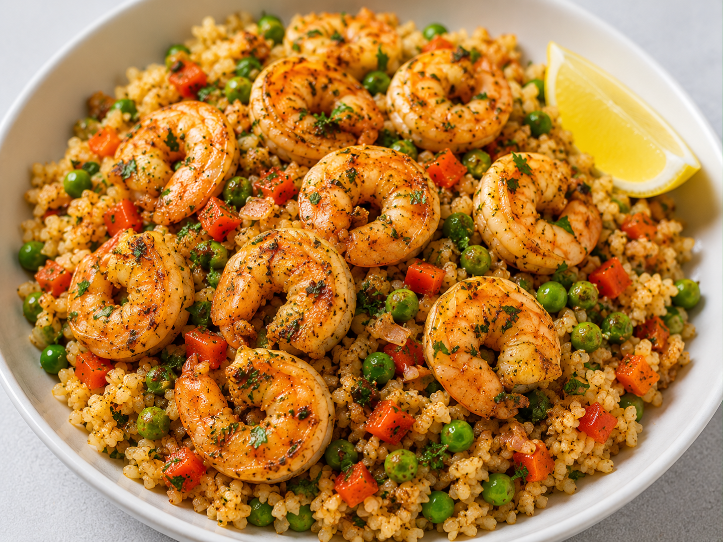 Recipe Name: Garlic Shrimp Cauliflower Rice Bowl