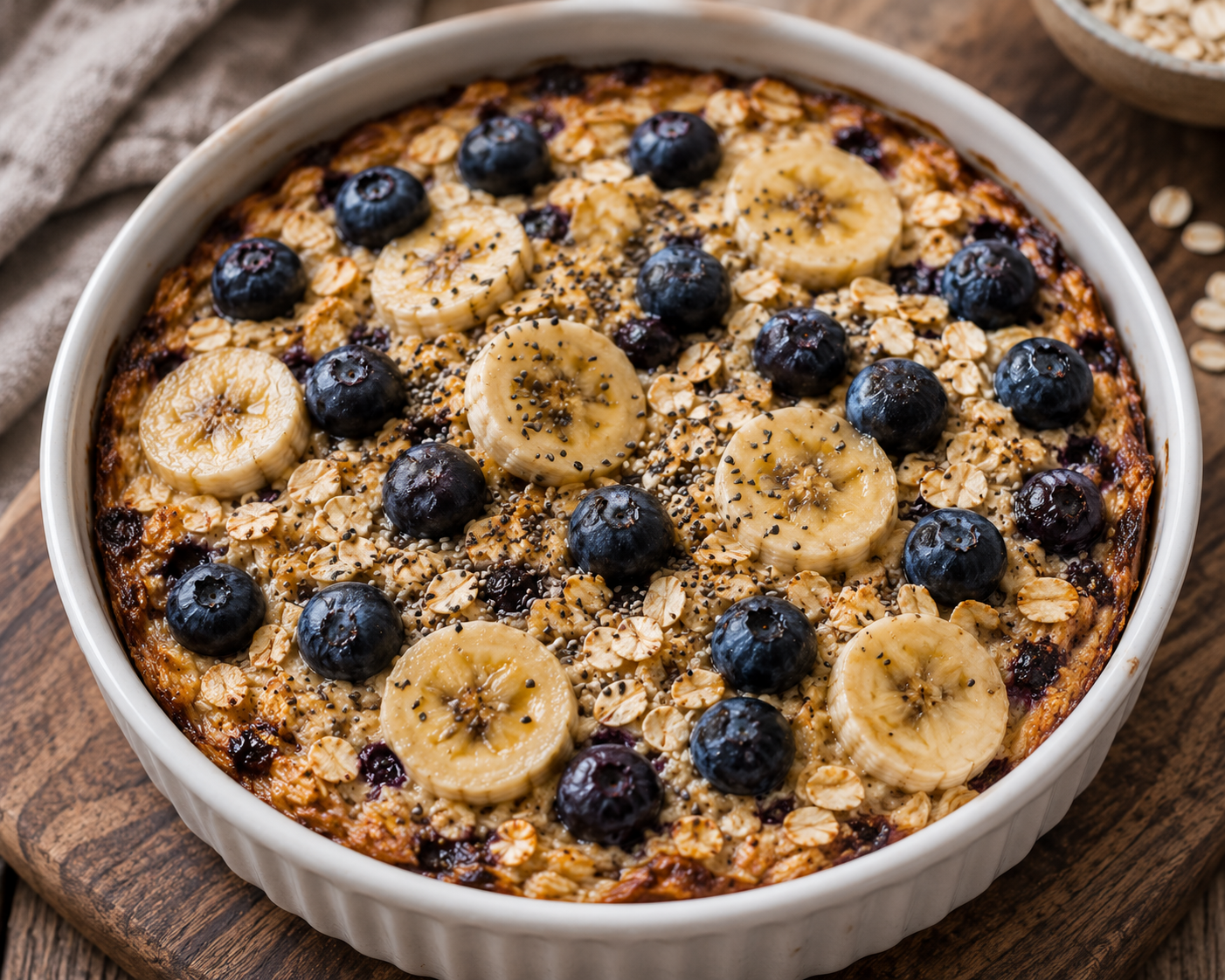 Recipe Name: Banana Blueberry Baked Oatmeal